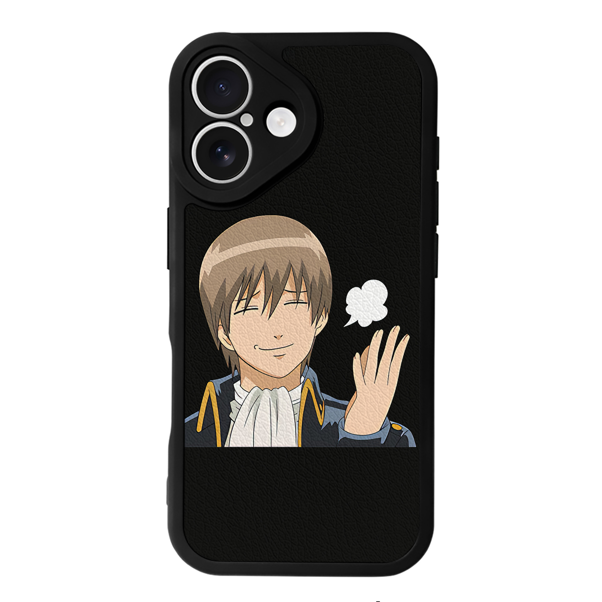（画像用） ぎんたま 坂田銀時（さかたぎんとき） 神楽 志村新八（しむら しんぱち） GINTAMA Sakata Gintoki Kagura Shimura Shinpachi 【iPhone 16シリーズ対応】シリコンスマホケース（レザー調） 材質：シリコン